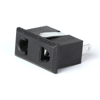 Conector de Alimentación Universal de Latón de 2 Polos IEC, 10A, Terminal de Soldadura, Material Cobre/Nylon, 2 Tomas de Corriente Alterna, Enchufe LZ-F-M5 250V CN