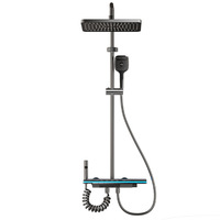Ensemble de douche mural OEM personnalisé avec affichage numérique LED, 4 fonctions, touches de piano, haute pression, 8802, pour salle de bain