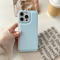 Coque de téléphone tendance antichoc en similicuir couleur unie pour iPhone 18 17 Pro Max 16 15 13 – Housse de protection arrière