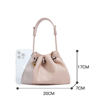 Sac à cordon en cuir véritable de luxe pour femme, sac à bandoulière en cuir de vachette souple, petit sac fourre-tout de créateur, sac à main