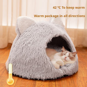 Cama Ecológica para Gatos y Perros, Tipo <span class=keywords><strong>Cueva</strong></span>, Personalizable, de Felpa Gruesa, Ortopédica, Desmontable y Lavable - Product Image 3