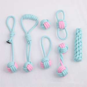 Balle à mâcher pour chien en polyester et coton tissé, jouet interactif pour chien, jouet de décompression pour chien - Product Image 6