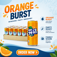 Boisson gazeuse Fanta très vendue, saveurs orange, raisin, pêche, pomme verte, canette mince de 330 ml, sans conservateurs