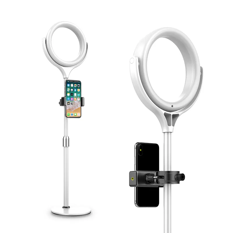 Selfie Ring Light with Adjustable Phone Holder&Stable Disc Base