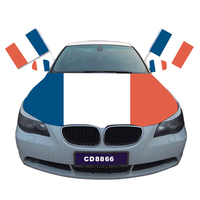 Housse de capot de voiture avec logo personnalisé, drapeau français, housse de rétroviseur, qualité supérieure, 100% polyester, impression HD, décoration automobile