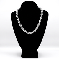 Collier Hip Hop de Luxe en Moissanite et Diamants, Chaîne à Maillons Torsadés, Style Iced Out, Bijou Statement Premium VVS