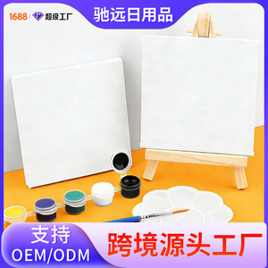 Mini caballete de madera Chiyuan con pinturas acrílicas y pincel para arte, manualidades, niños y adultos - Product Image 5