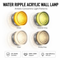 Applique murale LED moderne 9W en acrylique transparent ambré fumé, luminaire décoratif d'intérieur en aluminium pour chambre et salon