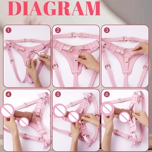 Celana dalam wanita dapat disesuaikan, tali baru pada Dildo Harness dapat disesuaikan celana dalam PU wanita dengan logam o-ring SM sabuk Bondage untuk Lesbian - Product Image 6