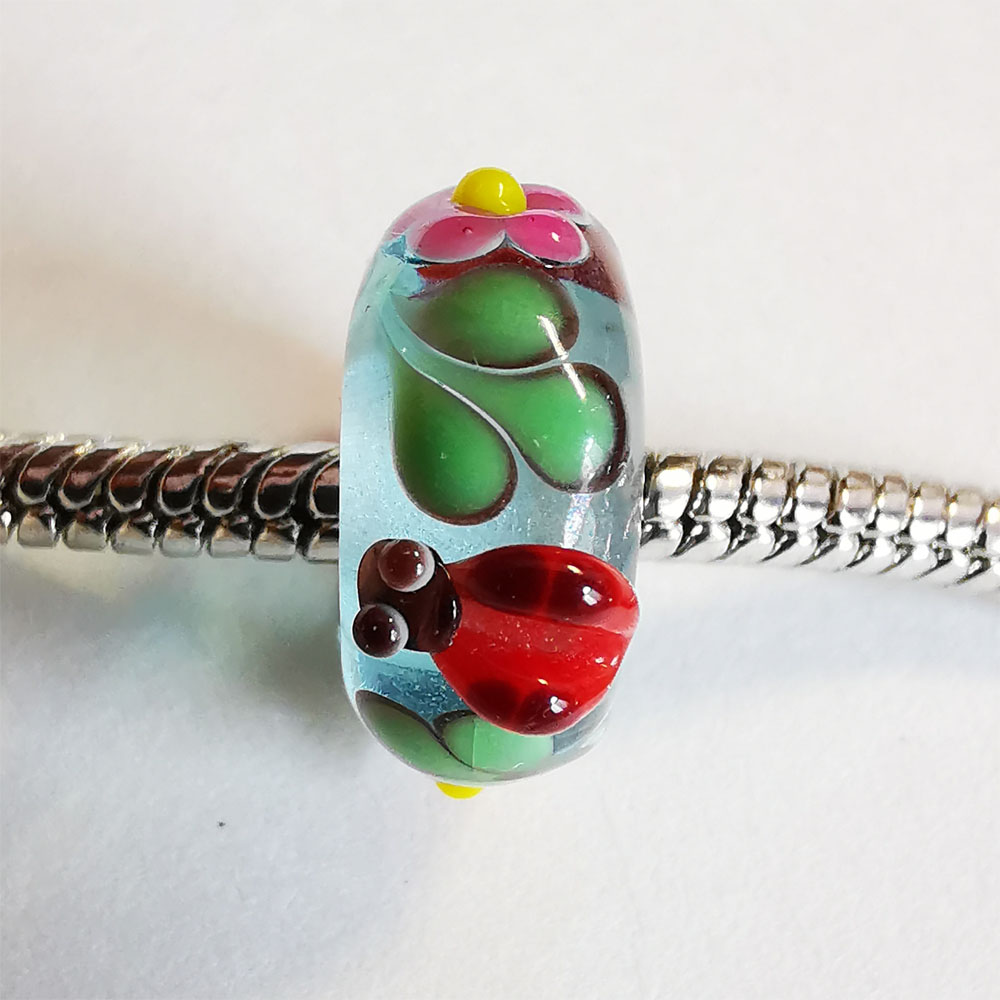 Perles coccinelle rouge gros trou