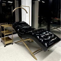 YADA Table d'extension de cils incurvée de luxe, Chaise de salon de beauté, Table de massage pour extensions de cils