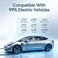 GEEFUTURE Chargeur EV mural 7kw 11kw 22kw AC, niveau 2, type 2, 16a 32a, domestique, monophasé/triphasé, écran LCD Wifi