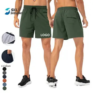 2022批发男士运动短裤带口袋尼龙氨纶男士篮球短裤定制快干健身房男士短裤
