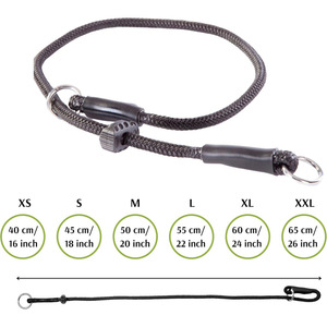สายจูงฝึกสุนัข ไนลอน สีดำ ปรับได้ สำหรับเดินเล่นกลางแจ้งและควบคุมการกัดกรอม - Product Image 2