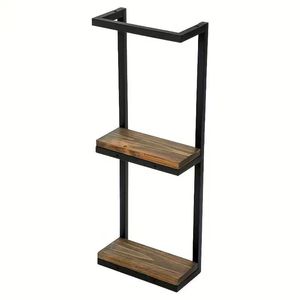 Toallero de baño Jinsheng de 2 niveles, organizador de pared con estante de madera para almacenamiento de toallas de baño - Product Image 5
