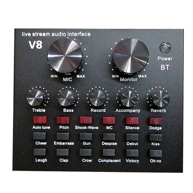 Customized Logo V8 Sound Card Set Professional Dual Karaoke Microphone Computer Live Broadcast Universal Sound Card