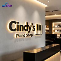 Enseigne lumineuse LED acrylique personnalisée 3D avec cadre en acier inoxydable IP65 pour décoration murale commerciale, maison, bar, centre commercial, entrée