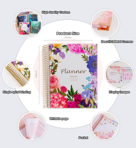 Agenda 2026-2027 B5 con Copertina Rigida in Lamina d'Oro, 13 Mesi, Design <span class=keywords><strong>a</strong></span> <span class=keywords><strong>Righe</strong></span>, Planner con Spirale - Product Image 2