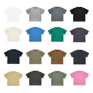 ZewuMen's 2025 весна-лето 260 г футболка из чистого хлопка в стиле ретро Модная молодежная свободная однотонная Европейская футболка - Product Image 3