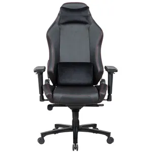 Заводская оптовая продажа с логотипом на заказ, гоночные кресла для геймеров, регулируемые по высоте, черный кожаный рокер, вращающийся игровой стул
