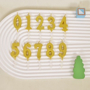Gold Number <b>Birthday</b> Candles Paraffin Single Wick For Children <b>First</b> <b>Birthday</b> Cake <b>Decoration</b> - Product Image 1