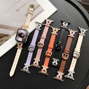 Venta al por mayor a bajo <span class=keywords><strong>precio</strong></span> para <span class=keywords><strong>Apple</strong></span> Colorful Butterfly Splicing <span class=keywords><strong>Correa</strong></span> de cuero liso - Product Image 1