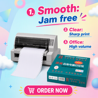 Papel Continuo Sin Carbón para Venta Directa, 241 mm, Blanco, Plegado, para Uso en Impresoras