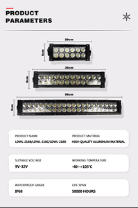 Venta caliente Barra de luz LED 4 "7" 14 "22" 32 "42" 50 "52" Barra de luces Spot/Flood/Combo Beam Barra de luz LED - Product Image 6