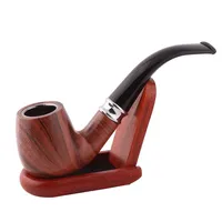 Pipe à tabac en gros pipes à fumer à la main en bois d'ébène travail d'art durable pipe en bois accepter tube en bois de logo personnalisé pour fumer