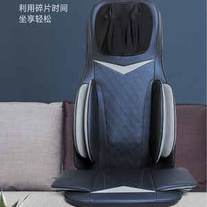 Coussin de massage F886 bleu saphir vibrant avec thérapie thermique, airbag, pétrissage pour le dos, le cou, la taille, les hanches et les jambes, en cuir PU, à brancher - Product Image 2