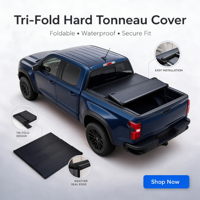 Couverture de benne rigide à 3 plis pour Nissan Frontier 2005-2021, Nissan Navara 2015-2021, Toyota Hilux 2015-2024, pick-up 4x4 de 5,5 pi et 6,5 pi