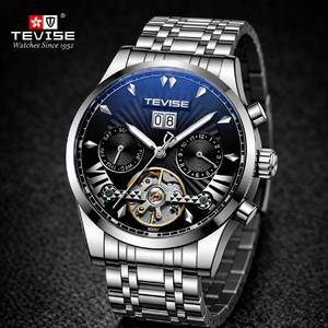 Montre mécanique TEVISE 9005F, automatique, tourbillon, calendrier, marque de luxe, logo personnalisé - Product Image 1