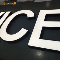 Enseigne personnalisée en lettres LED avec matériau acrylique 3D, cadre métallique, étanche IP 67, signalétique publicitaire pour devanture de magasin