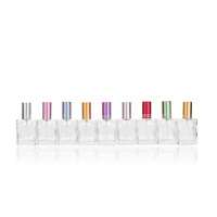Flacon pulvérisateur de parfum en verre carré plat en forme de losange de 10 ml et 15 ml, vide, pour cosmétiques liquides, emballage rechargeable