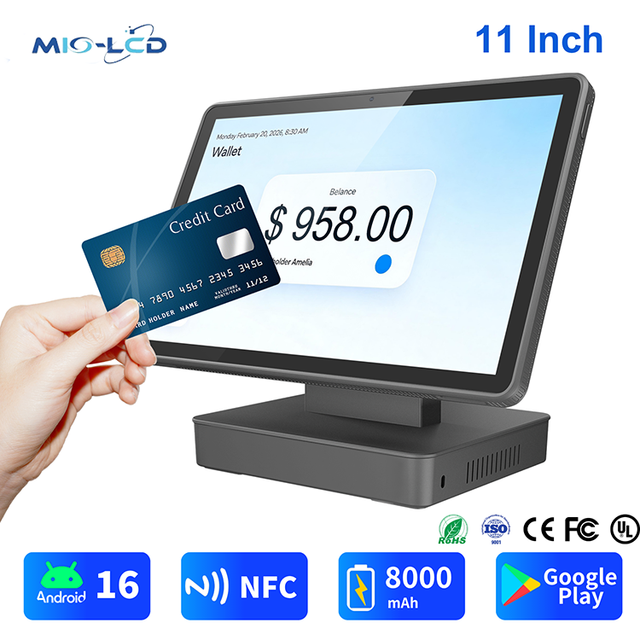 10.95" Android 16 POS Tablet with NFC RFID Wi-Fi MT8781 Octa Core 5MP 13MP Camera Restaurant Ordering Tablet
