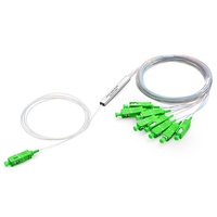 Splitter Tabung Baja Tipe SC/APC Konektor 0.9mm Fiber Optik Splitter untuk Kotak FTTH