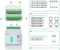 Medidor de Potencia Multi-Loop IoT Acrel ADW210 con CT de Núcleo Dividido, 4 Circuitos, 4G LORA WIFI para Retrofit de Gabinetes