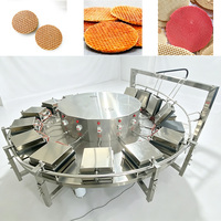 Machine à gaufres au caramel automatique à carrousel, machine commerciale rotative pour la fabrication de gaufres au sirop hollandais pour usine alimentaire