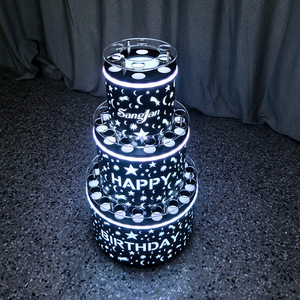 Espositore JOYISH Personalizzato per Bottiglie LED a 3 Livelli, per Torte di <span class=keywords><strong>Compleanno</strong></span>, Servizio VIP in Discoteca, Bicchieri da Shot <span class=keywords><strong>e</strong></span> Calici da Vino - Product Image 4