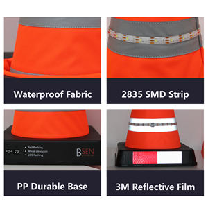 BSEN güvenlik yol inşaat konileri katlanabilir işıklı koni katlanır LED trafik konisi - Product Image 3