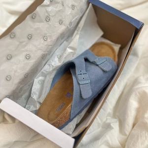 Haute qualité pour Boston <span class=keywords><strong>sabots</strong></span> en daim classiques pour femmes Birkenstocks Logo personnalisé impression pied en liège fermé anti-glissant pour l'été - Product Image 4