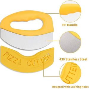 Stainless Steel Pizza Cutter with Protective Cover Multipurpose Pizza Cutting Tool for Flour and Pie Making - Product Image 5
