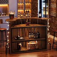 Tribesigns Unité de bar à domicile de 39,4 pouces de haut avec repose-pieds, table de bar miniature en forme d'arc, armoire à vin moderne pour pub à domicile