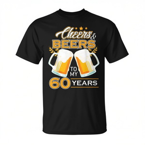 Camiseta de Cumpleaños de 60 Años con Diseño Personalizable para Amantes de la Cerveza, ¡Celebra con Estilo! - Product Image 2