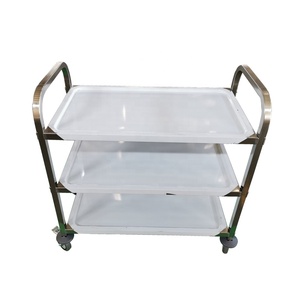 3 Tier Rvs Utility Serveren Winkelwagen Keuken Bus Trein Catering Voedsel Trolley Restaurant Dining Dienst Winkelwagen Met Wielen - Product Image 5