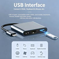 USB 3.1 Type-C to HDTV 3-in-1 Expansion Dock for Gaming Consoles Mobile Phones Tablets and Laptops Multi-functional Hub