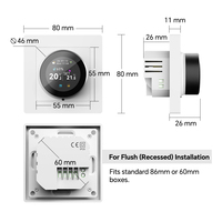 Termostato de Habitación WiFi con Pantalla Redonda TFT a Color Giratoria, Controlador Inteligente Tuya Multi-idiomas para Calefacción Eléctrica de 16A