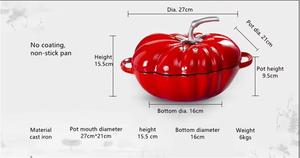 Casserole <span class=keywords><strong>en</strong></span> fonte émaillée pour tomates - Base épaisse et lourde pour la cuisson du pain, de la soupe, du ragoût <span class=keywords><strong>sur</strong></span> <span class=keywords><strong>le</strong></span> poê<span class=keywords><strong>le</strong></span> et au four - Product Image 2