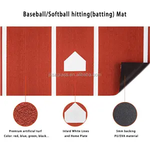 Usine directement vente coussin de frappe de baseball durable tapis de gazon artificiel pour la pratique de la frappe de softball