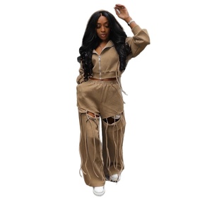 Conjunto elegante de <span class=keywords><strong>dos</strong></span> piezas para mujer, sudaderas con capucha de manga larga, pantalón largo de cintura alta, conjuntos informales, ropa femenina - Product Image 3
